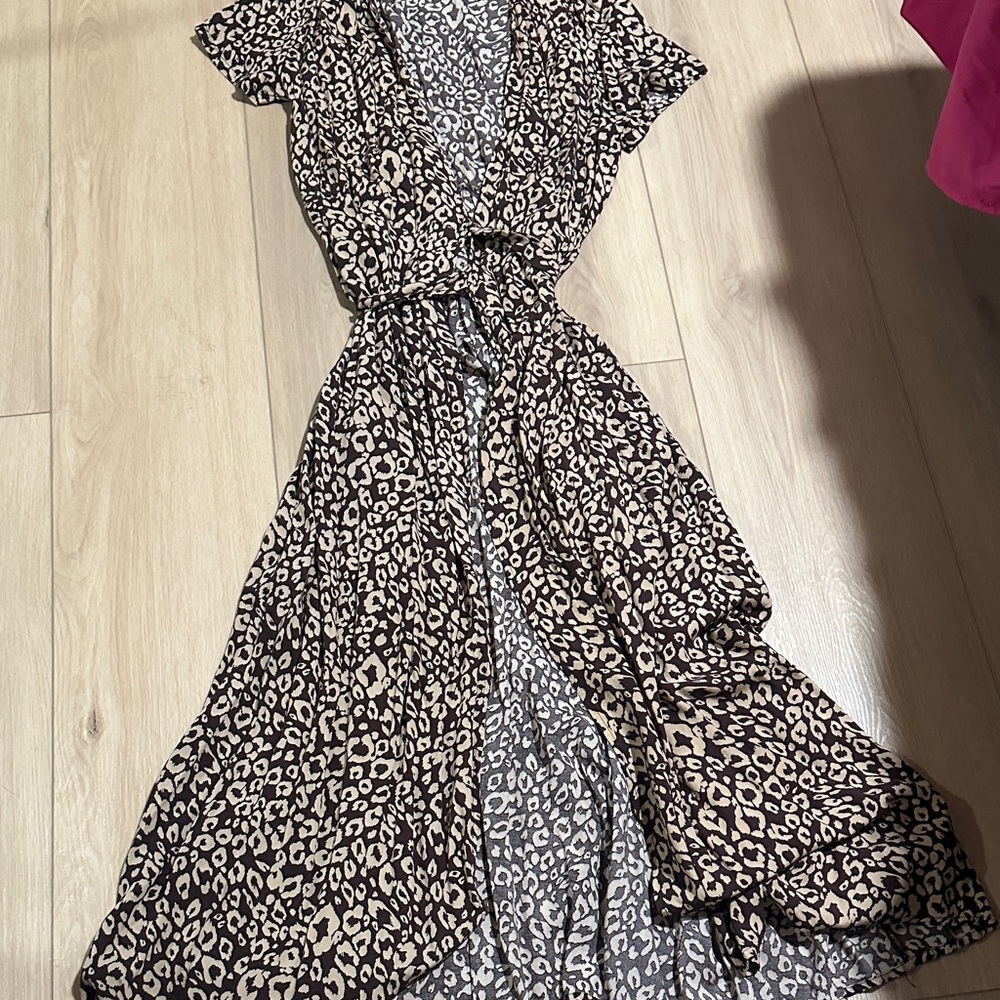 Leopard Print Wrap Dress